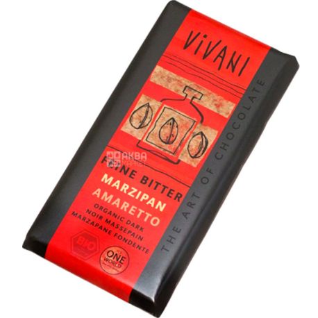 Vivani, 100 г, Вівані, Шоколад чорний, з марципаном і амаретто, органічний