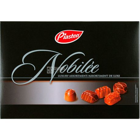 Piasten, Nobilee Beige-Braun, 180 г, Пястен, Цукерки шоколадні, асорті