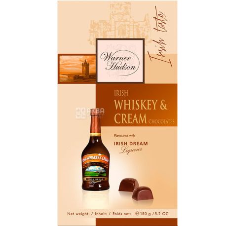 Piasten, WH Irish Whiskey Cream, 150 г, Пястен, Цукерки шоколадні, з лікером Irish Dream