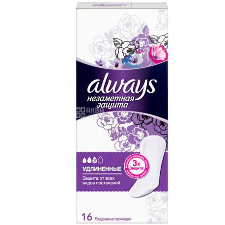 Always, Large Sing, 16 шт., Ежедневные прокладки, удлиненные, ароматизированные