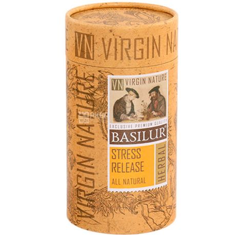 Basilur All natural Stress Release, 20 пак., Базілур, Чай трав'яний, Природний Релакс, тубус