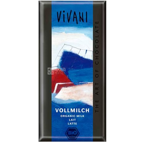 Vivani, 100 г, Вівані, Шоколад молочний, органічний