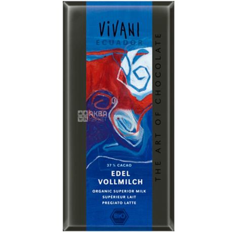 Vivani, 100 г, Вівані, Шоколад молочний, Еквадор, 37% какао