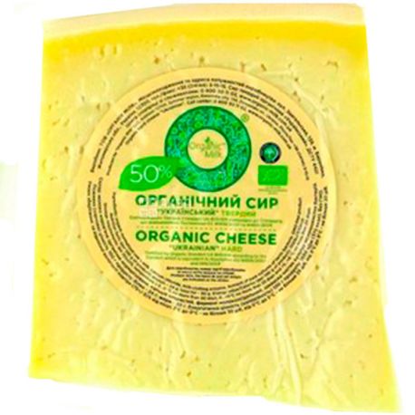 Organic Milk, 1 кг, Органік Мілк, Сир Український, твердий, органічний, 50%
