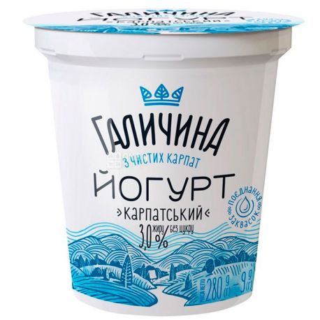 Галичина, 280 г, Йогурт Карпатський, без цукру, 3%
