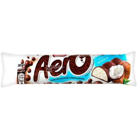 Nestle, Aero, 30 г, Нестле, Аеро, Батончик із молочного шоколаду, Кокос