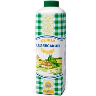Селянський, 900 мл, Кефир, 2,5%