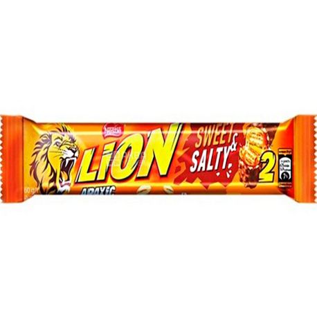 Lion King Size, 60 г, Лайн Кинг Сайз, Батончик вафельный с арахисом в шоколаде