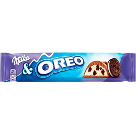 Milka Oreo, 37 г, Мілка Орео, Баточик шоколадний зі шматочками печива