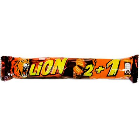 Lion King Size, 90 г, Лайн Кінг Сайз, Батончик вафельний з карамеллю в шоколаді