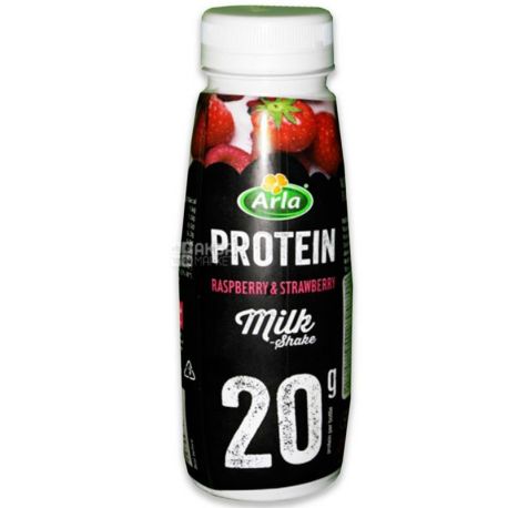 Arla, 225 мл, Напиток молочный, Клубника-Малина, с протеином и пониженным содержанием лактозы 