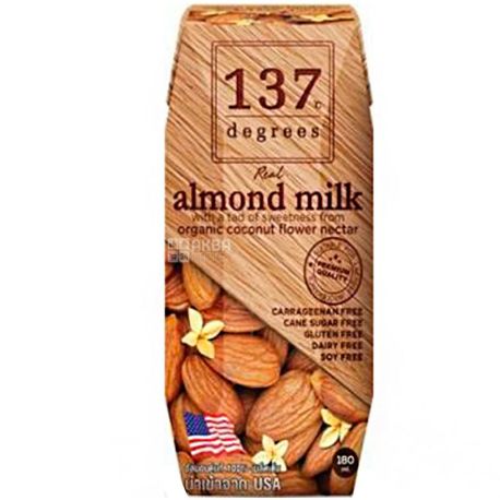 137 degrees, 180 ml, Vegetable almond milk, original, ultra-pasteurized