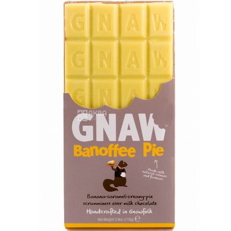 Gnaw, 110 г, гнав, Шоколад молочний, Банановий пиріг