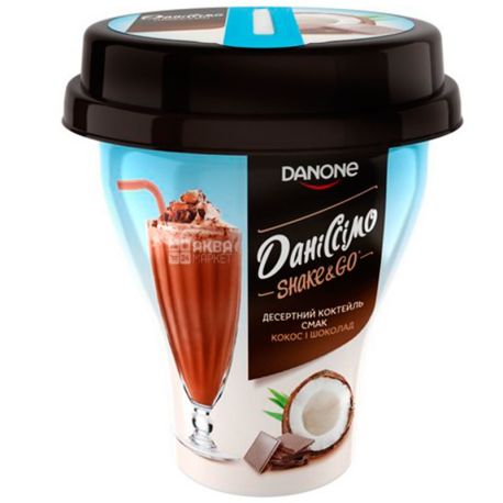 Danone, Даніссімо, 260 г, Данон, Коктейль десертний, Кокос і шоколад, 5,2%