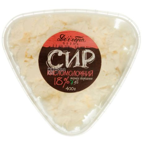 Доообра ферма, 400 г, Сир кисломолочний жирний, 18%