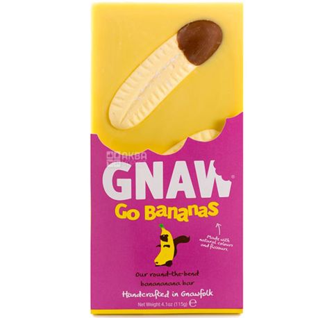 Gnaw, 115 г, Гнав, Бельгійський шоколад зі смаком банану