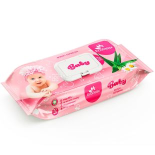 ECORelax Aloe Extract Baby, 72 шт., Салфетки влажные Экорелакс, Детские, с Экстрактом Алоэ, для ухода за кожей