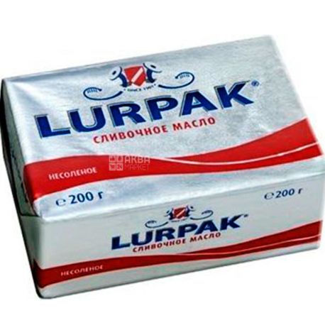 Lurpak, 200 г, Масло сливочное, несоленое, 82% 