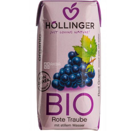 Hollinger, 200 ml, Organic juice, Red grapes, sugar free
