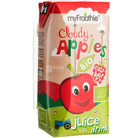 myFroothie, Claudy Apples, 200 мл, МайФруззі, Сік органічний, Малина