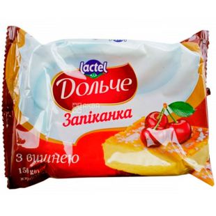Lactel, Дольче, 150 г, Лактель, Запеканка творожная, с вишней, 4.5%