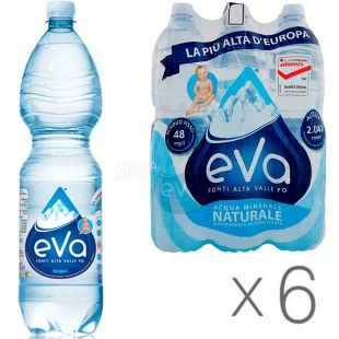 Acqua Eva, 1,5 л, Упаковка 6 шт., Аква Ева, Вода гірська, негазована, ПЕТ
