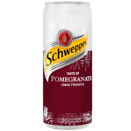 Schweppes Pomegranate, Carbonated Drink, 0.33 L
