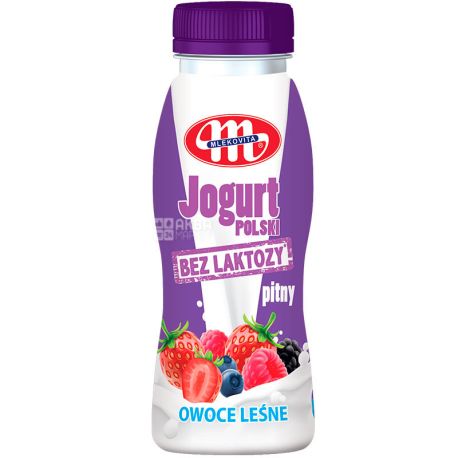 Mlekovita, 250 г, Млековита, Йогурт питьевой безлактозный, Лесные ягоды, 2%