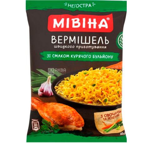 Мівіна, Вермішель зі смаком курячого бульйону, 60 г