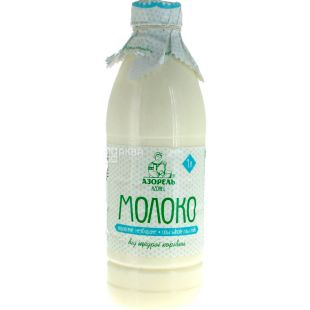 Азорель, 1 л, Молоко коровье цельное, пастеризованное фермерское, 3,6%