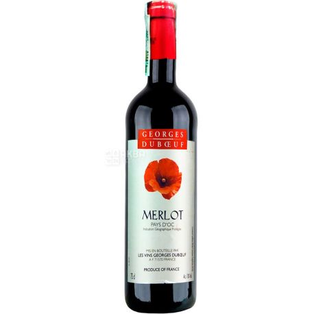 George Duboeuf Merlot, Вино красное, сухое, 0,75 л