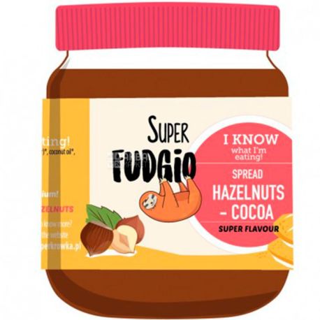 Super Fudgio, 190 г, Супер Фуджио Шоколадная паста с лесными орехами, веганская