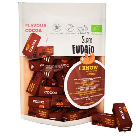 Super Fudgio, Супер Фаджио, 150 г, Цукерки з какао, органічні