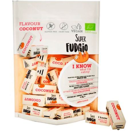 Super Fudgio, Супер Фуджио, 150 г, Цукерки з какао, органічні