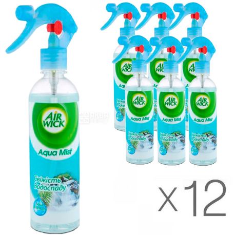 Air Wick, Свіжість водоспаду, 345 мл, Упаковка 12 шт., Освіжувач повітря
