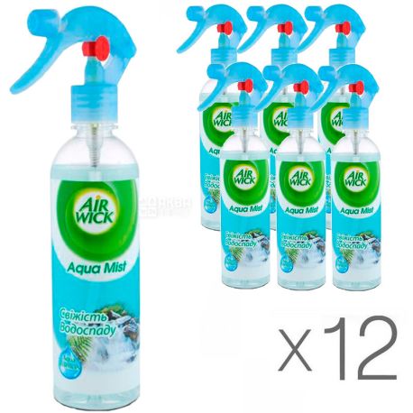 Air Wick, 345 ml, 12 Pack, Air Vick Fresh dew, Air freshener spray, Waterfall Freshness