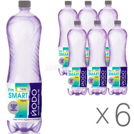 Йодо, 1,5 л, Упаковка 6 шт., Вода мінеральна негазована, ПЕТ