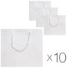 Paper bag, with handles, laminated, white, Pack of 10 pcs., 32х10х27 cm