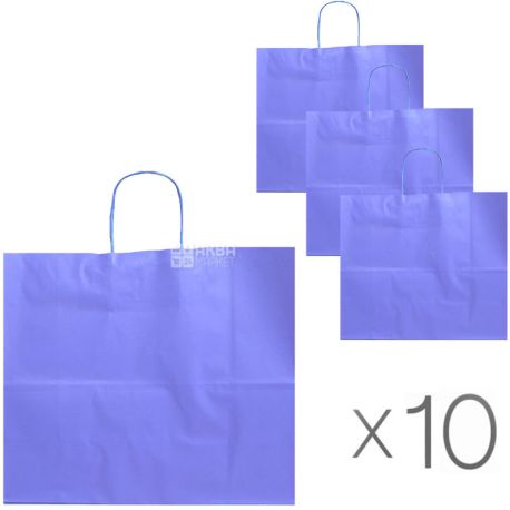 Paper bag, with handles, purple, Pack of 10 pcs., 32x13x28 cm