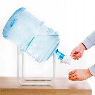 ViO, PRA-1W, Подставка наклонная под 1 бутыль с кран-клапаном в комплекте, металлическая настольная, белая