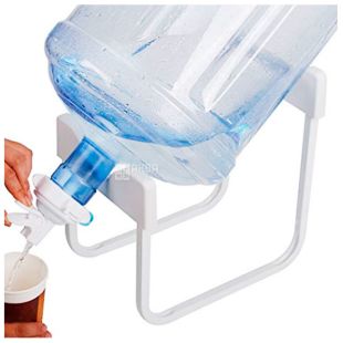 ViO, PRA-1W, Подставка наклонная под 1 бутыль с кран-клапаном в комплекте, металлическая настольная, белая