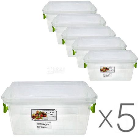 Al-Plastic, 2.8 L, Pack of 5 pcs., Plastic container Lux №5