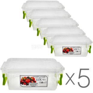 Al-Plastic Lux №1, 0,5 л, Упаковка 5 шт., Контейнер пластиковий, 162х112х65 мм