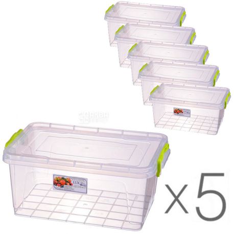 Al-Plastic, 5 L, Pack of 5 pcs., Al-Plastic, Plastic container Lux №6