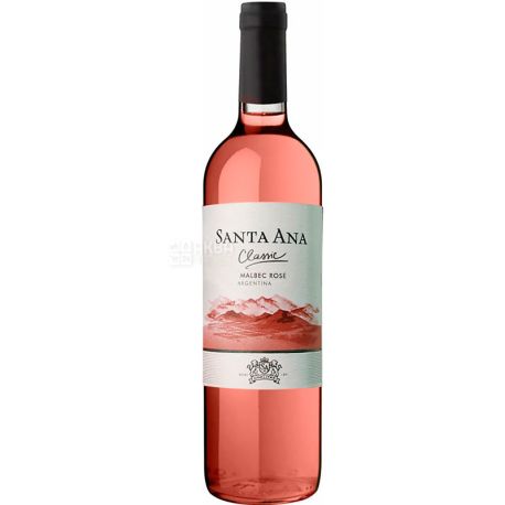 Santa Ana Classic Malbec Rose, Вино розовое, полусухое, 0,75 л