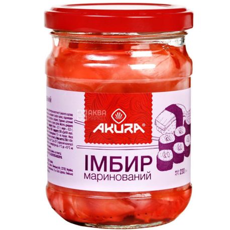 Akura, 230 г, имбирь, Маринованный, стекло