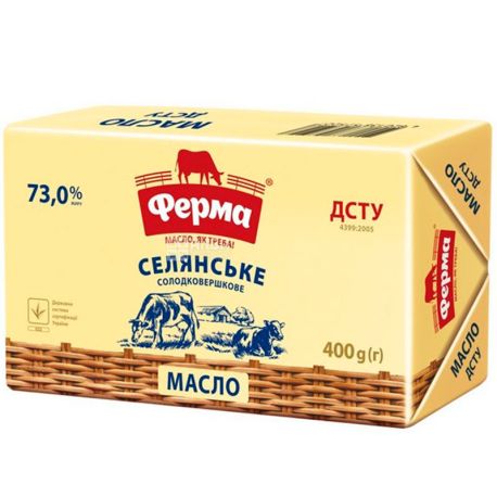Ферма, Селянське, 400 г, Масло вершкове, 73%