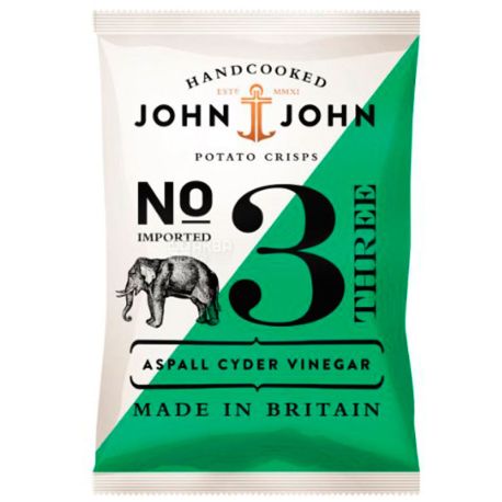 John & John, 40 г, Чіпси картопляні з сідровим оцтом Аспал