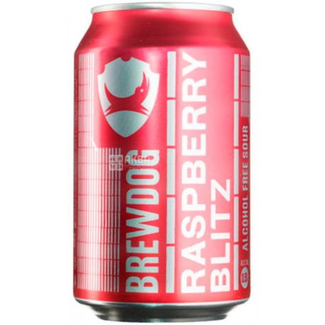 BrewDog, Raspberry Blitz, 0.33 л, Брюдог, Пиво фруктове безалкогольне, Малина, ж/б