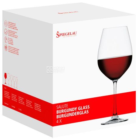 Spiegelau Burgunderglas Salute, 810 мл, Шпігелау, Набір келихів для червоного вина Бургундія, 4 шт